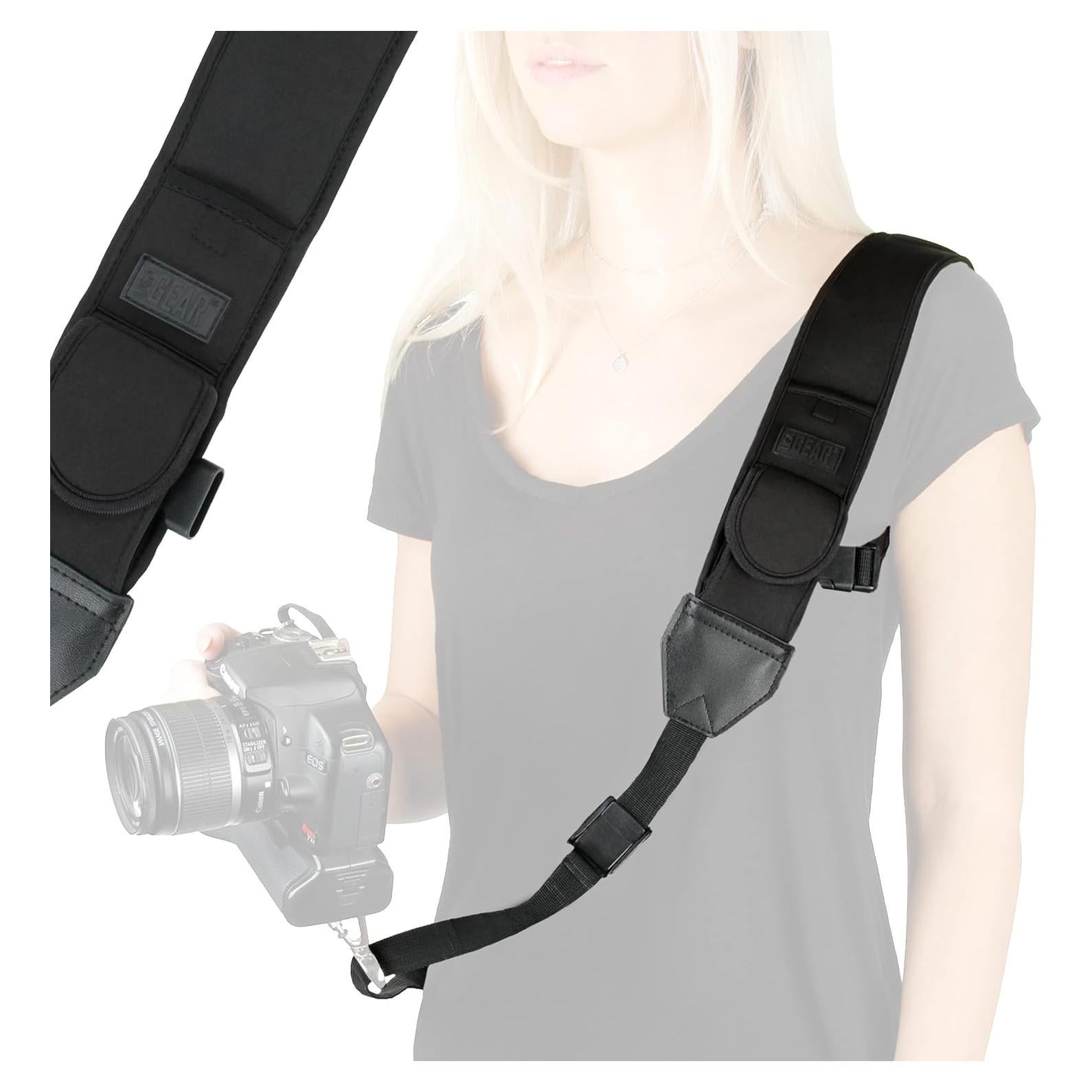 Correa Sling para Cámara USA Gear Neopreno Ajustable Negro