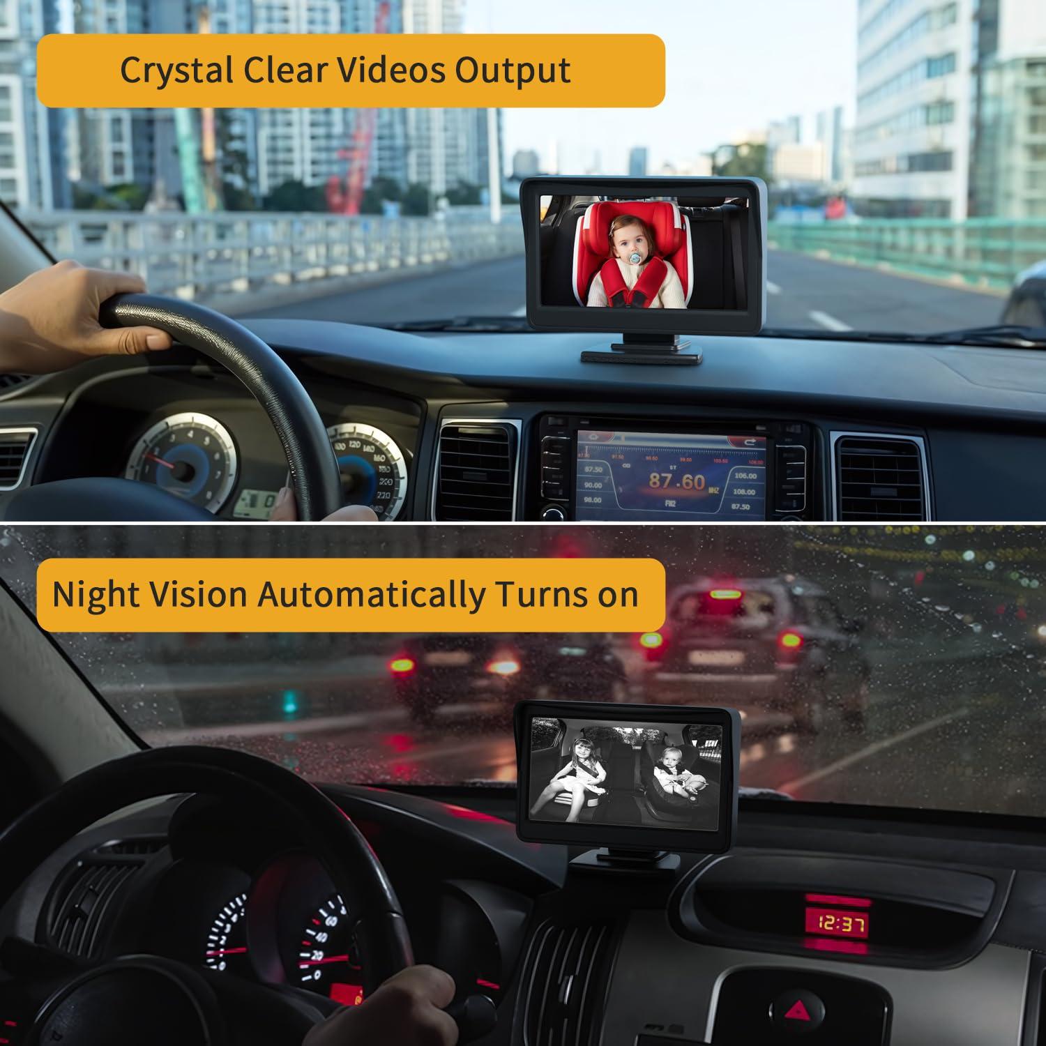 Espejo de Coche para Bebé Itomoro con Cámara 4.3" - Seguridad y Visión Nocturna