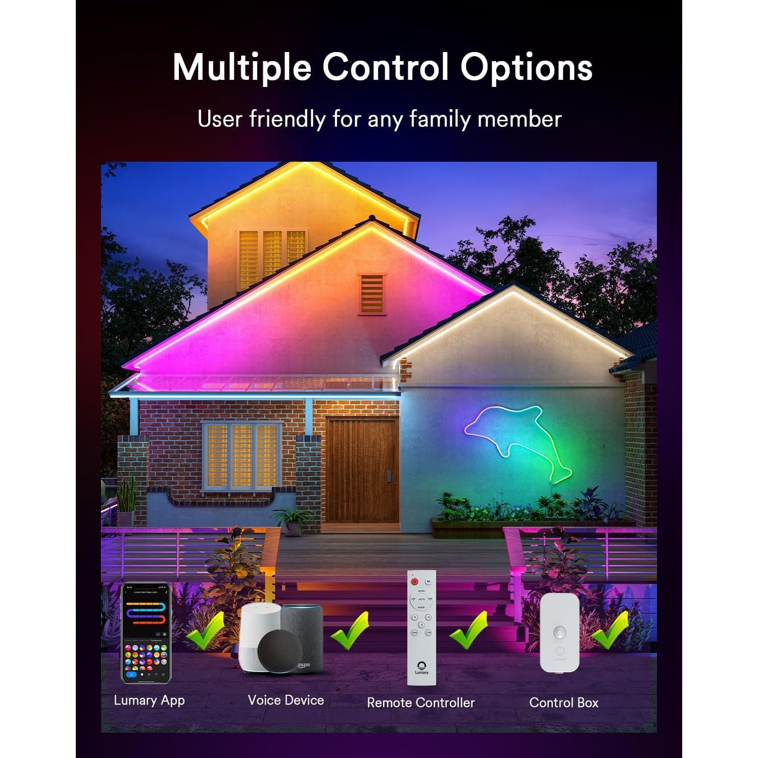 Luz de Cuerda Neón Inteligente Lumary 5m IP65 RGB+Blanco