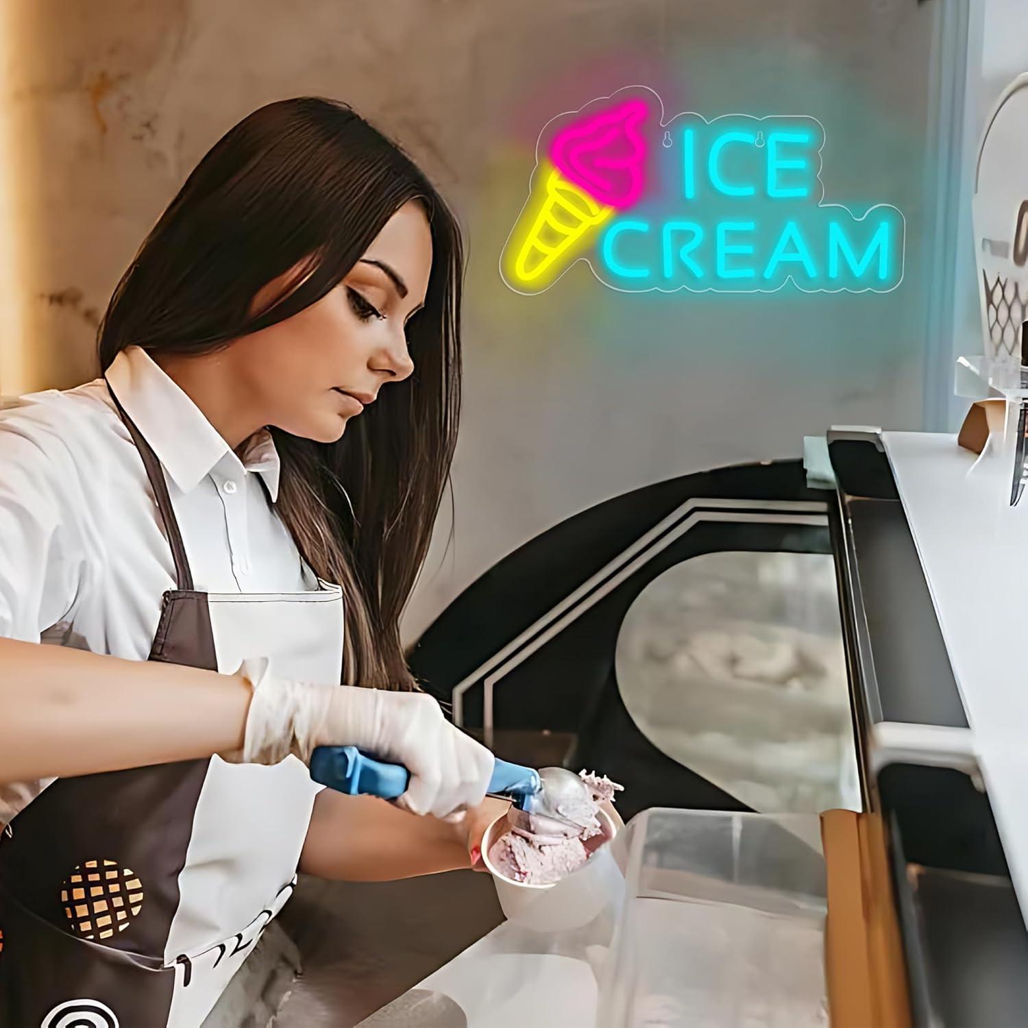 Letrero de Neón LED Helado Attneon 40.9x21.1 cm Decoración