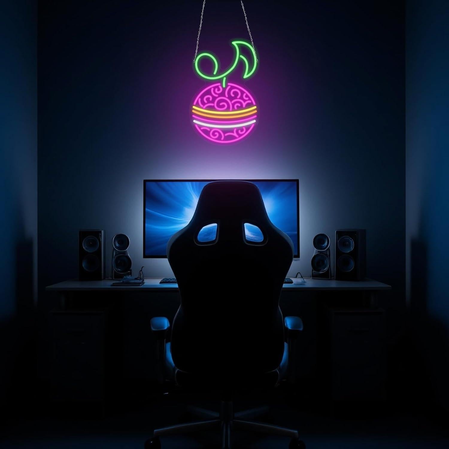 Lámpara LED Neon Fruta Música Diablo Anime GTOTd 42x27.5cm