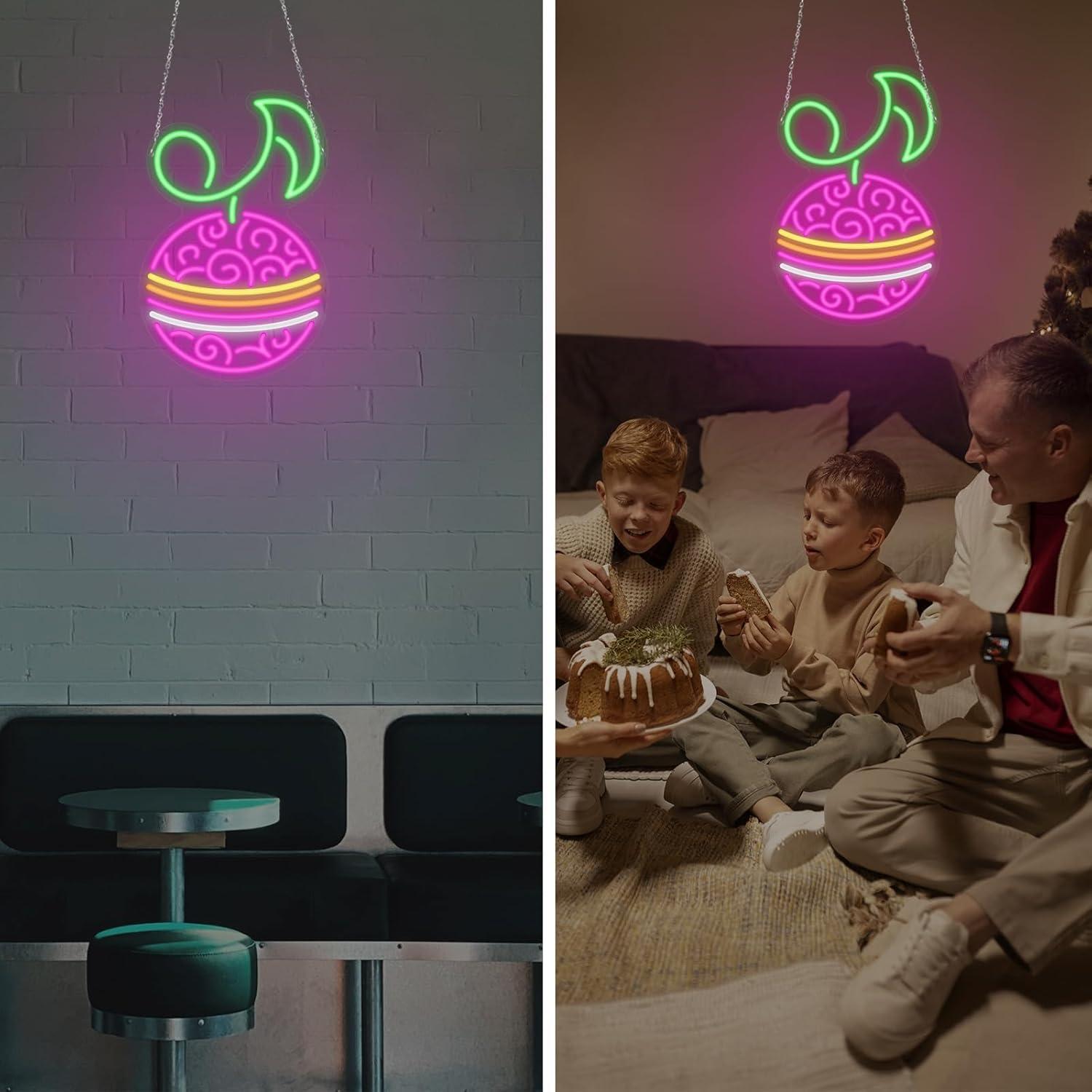 Lámpara LED Neon Fruta Música Diablo Anime GTOTd 42x27.5cm