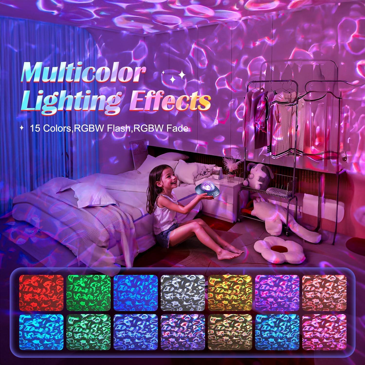 Proyector de Luz Galáctica Mubarek 360° con Sonido Blanco