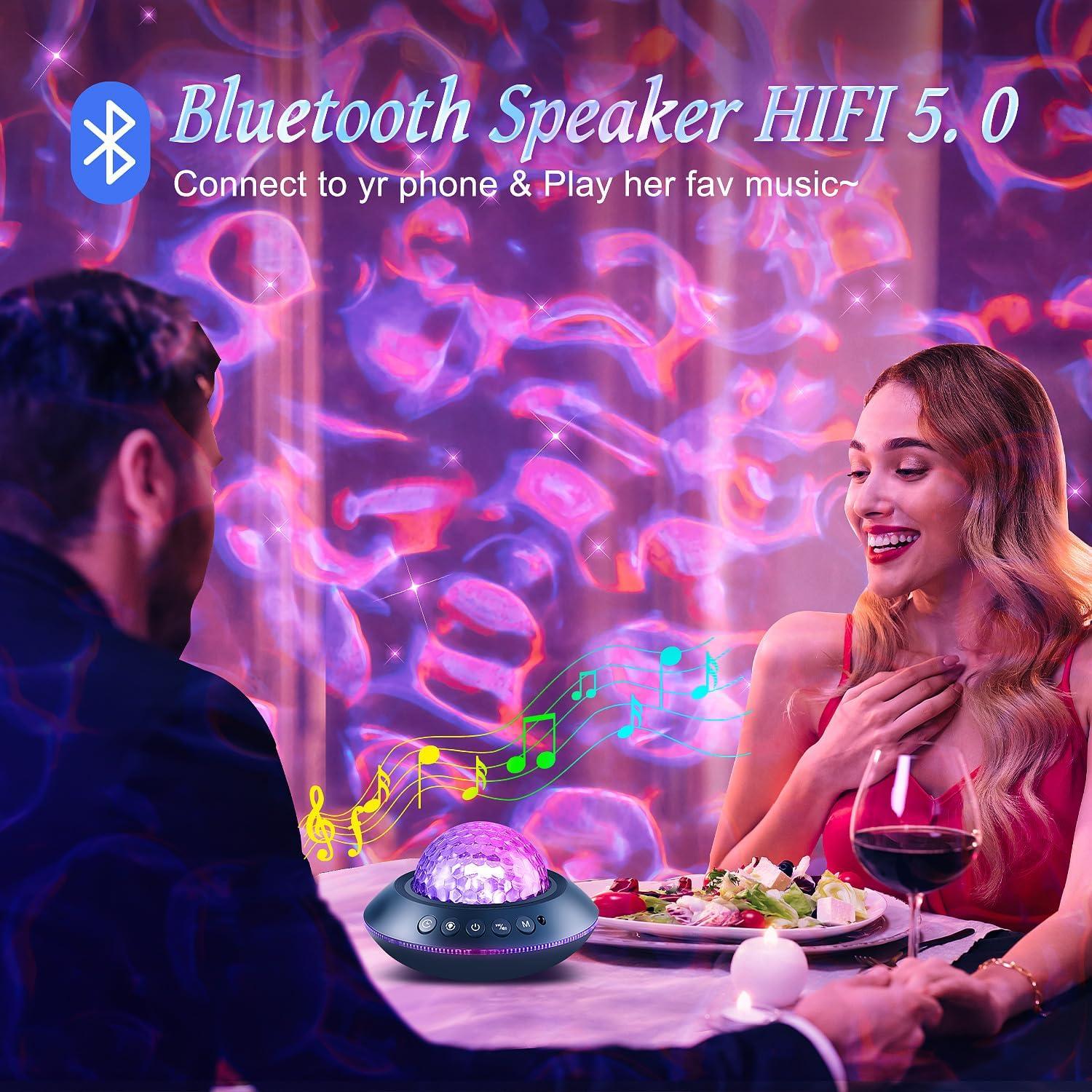 Proyector de Luz Galáctica Mubarek 360° con Sonido Blanco