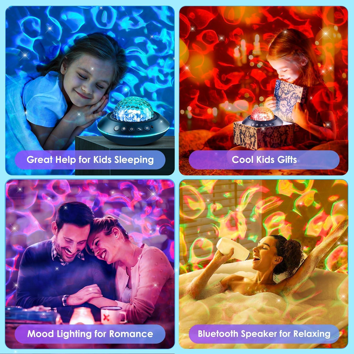 Proyector de Luz Galáctica Mubarek 360° con Sonido Blanco