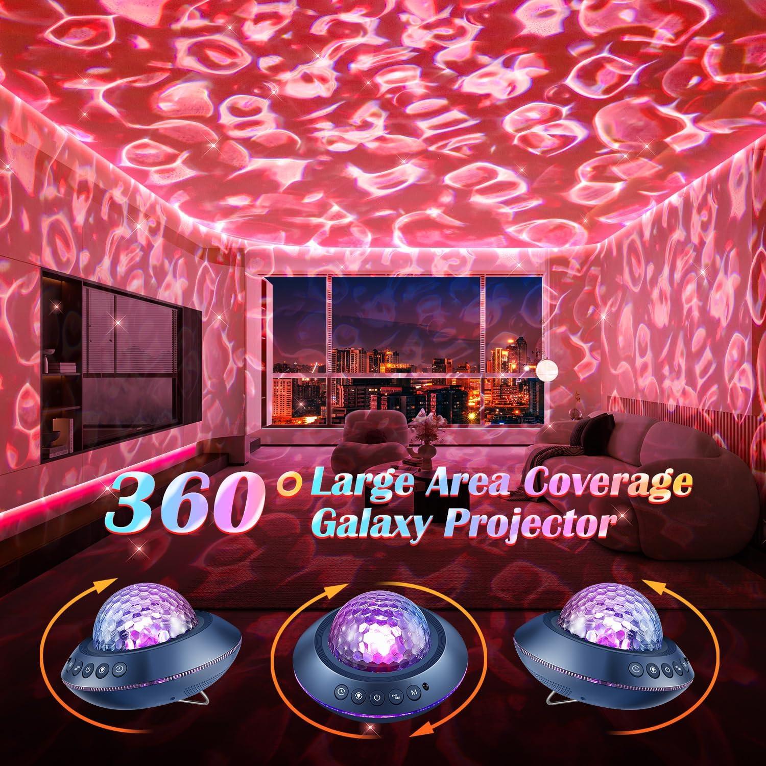 Proyector de Luz Galáctica Mubarek 360° con Sonido Blanco