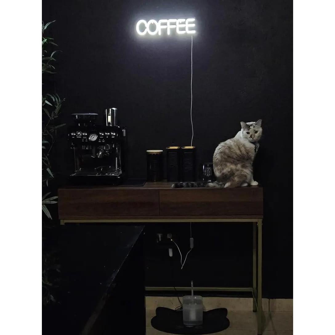 Letrero Neón LED CAFÉ Cusgazy 37x11 cm USB Decoración