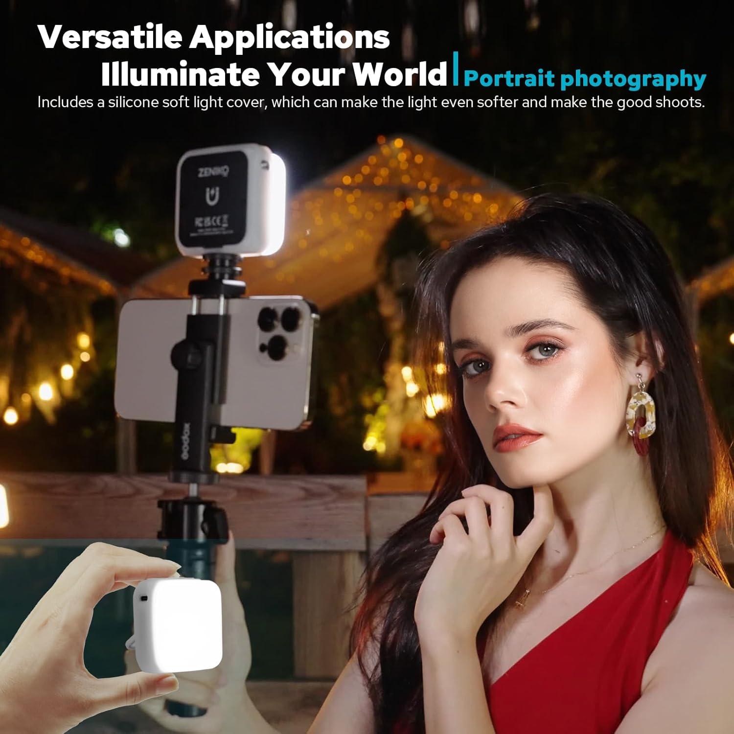 Luz LED Mini ZENIKO VS5 R RGB Portátil con Difusor 2500K-8500K