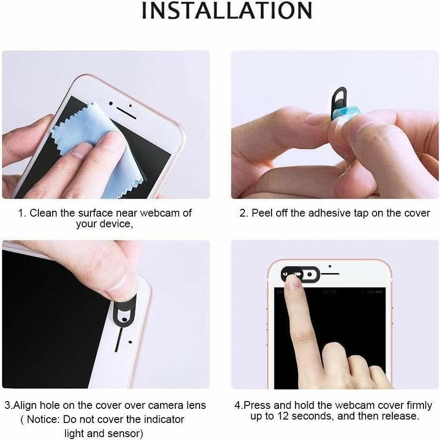 Pegatina Deslizante de Privacidad Genérico - 10 Unidades Negras