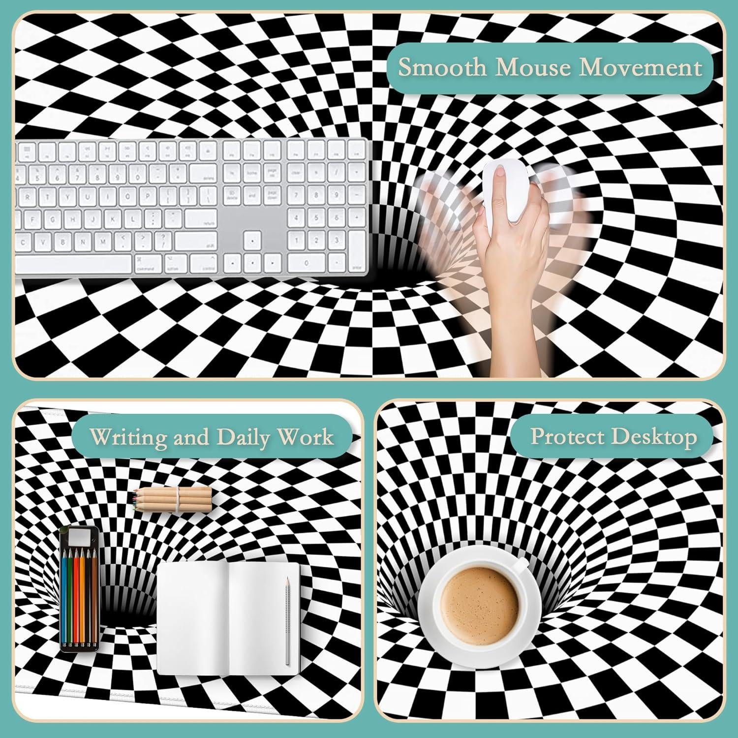 Alfombrilla de Escritorio TUBAMQ Geométrica 80x40cm Antideslizante