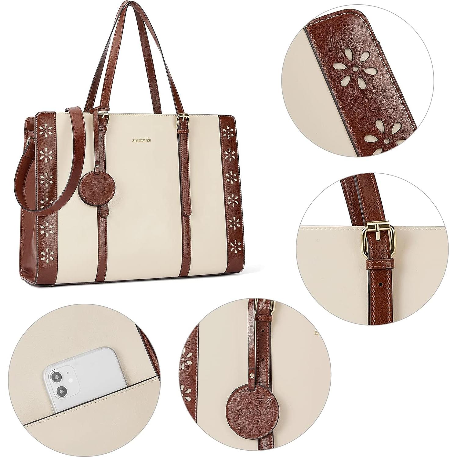 Bolsa de Laptop BOSTANTEN para Mujeres 15.6" Cuero Vintage