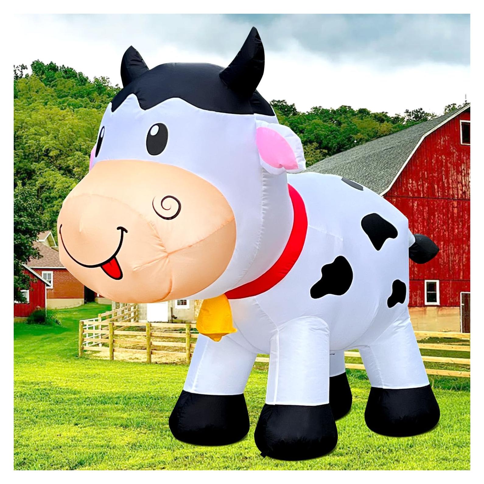 Vaca Inflable de Navidad DomKom con Luces LED 1.8m