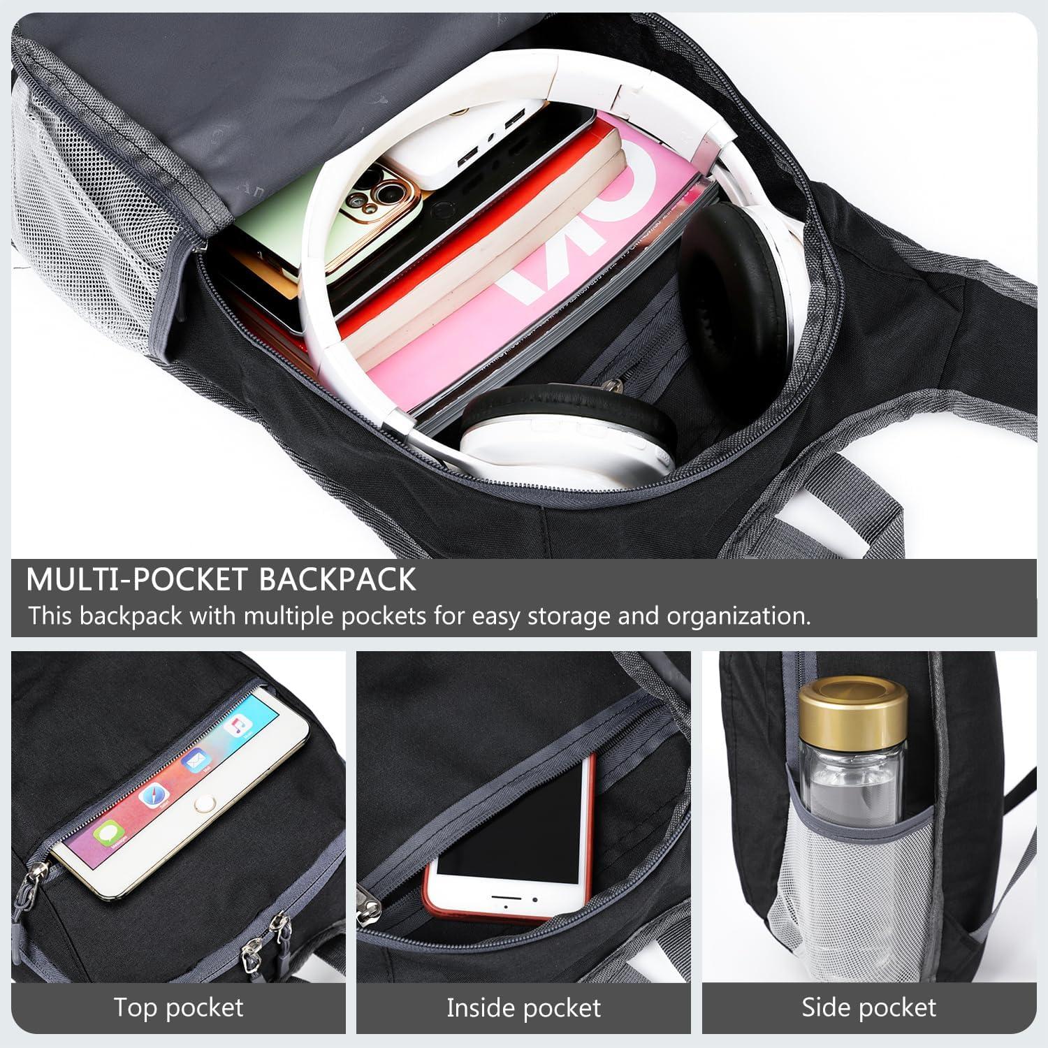 Mochila Plegable Esup 15L Impermeable para Senderismo Negro