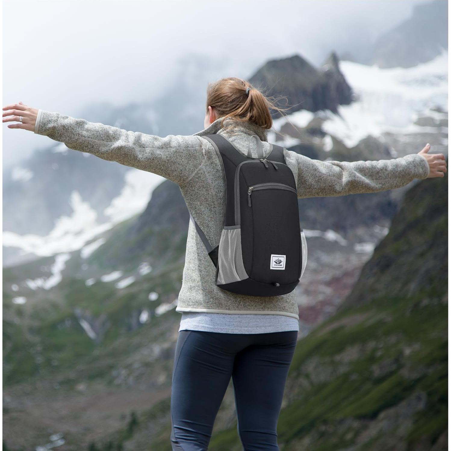 Mochila Plegable Esup 15L Impermeable para Senderismo Negro