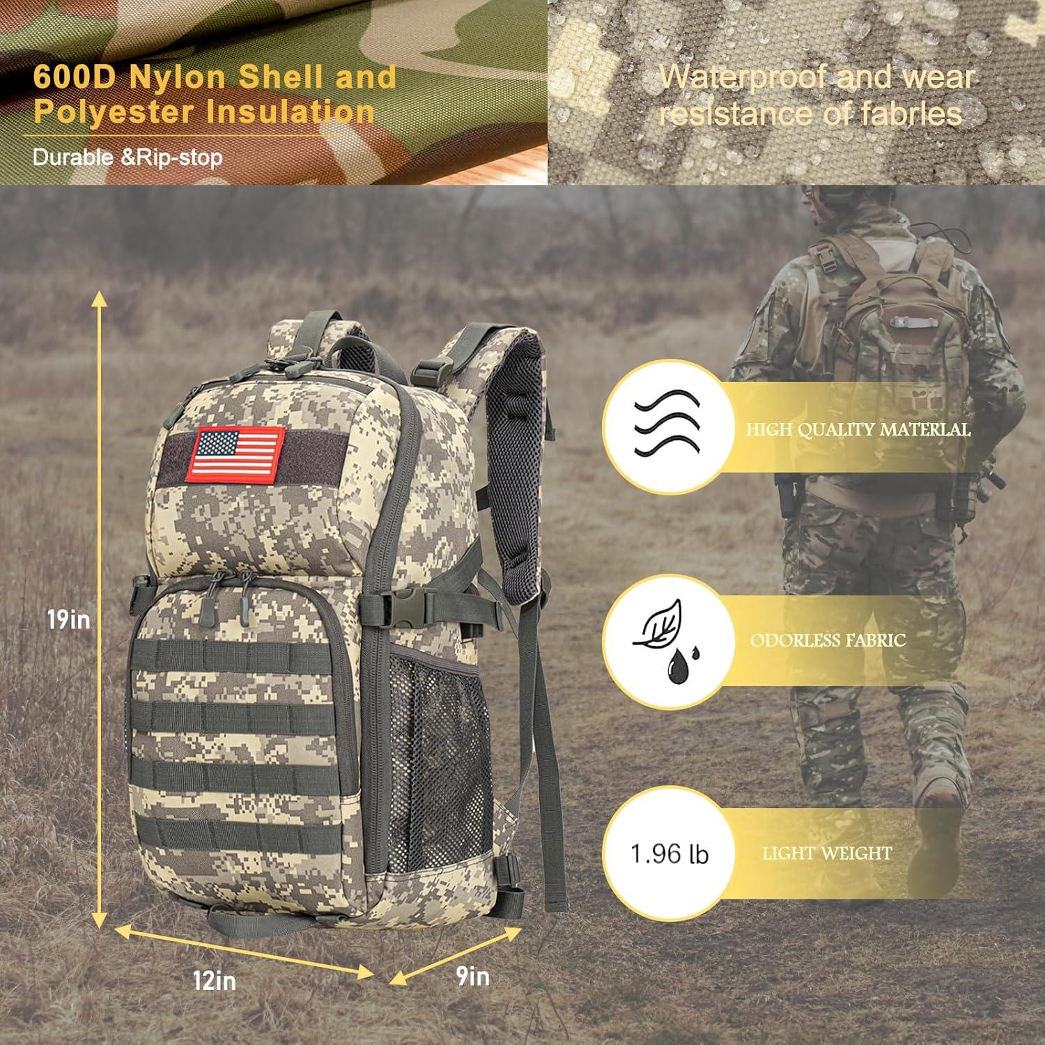 Mochila Escolar Táctica HYSANOG 30L Camuflaje con USB