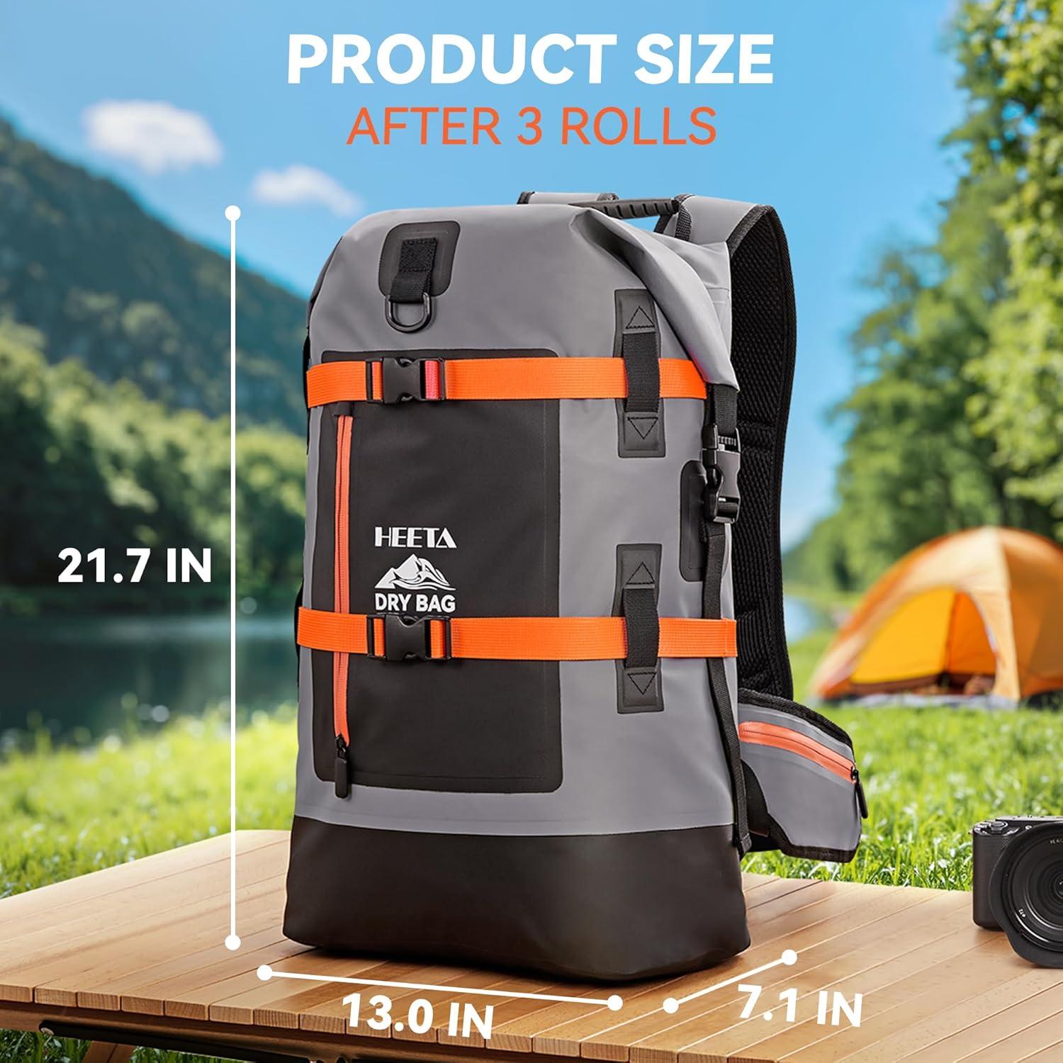 Mochila Impermeable HEETA 40L para Senderismo y Viajes