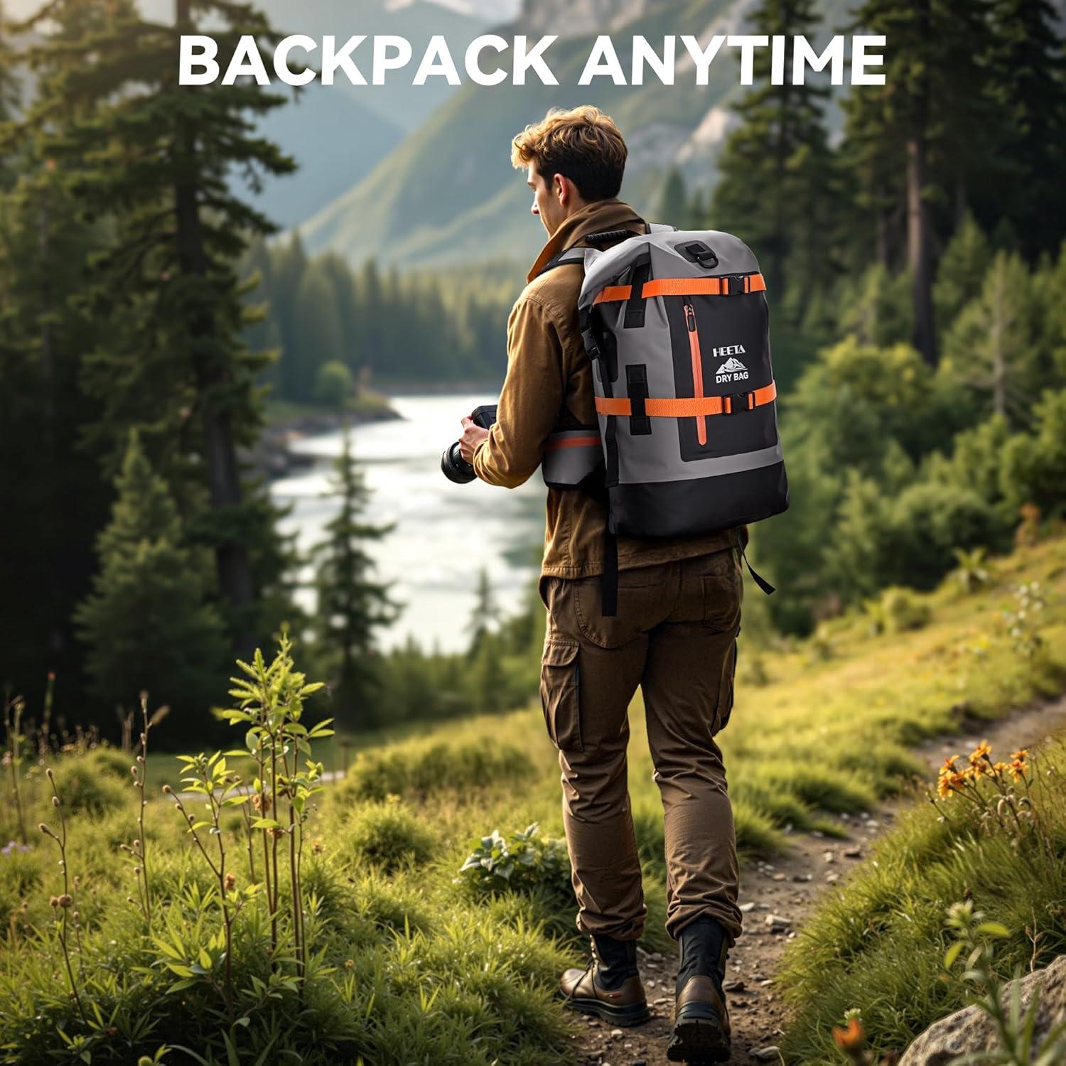 Mochila Impermeable HEETA 40L para Senderismo y Viajes