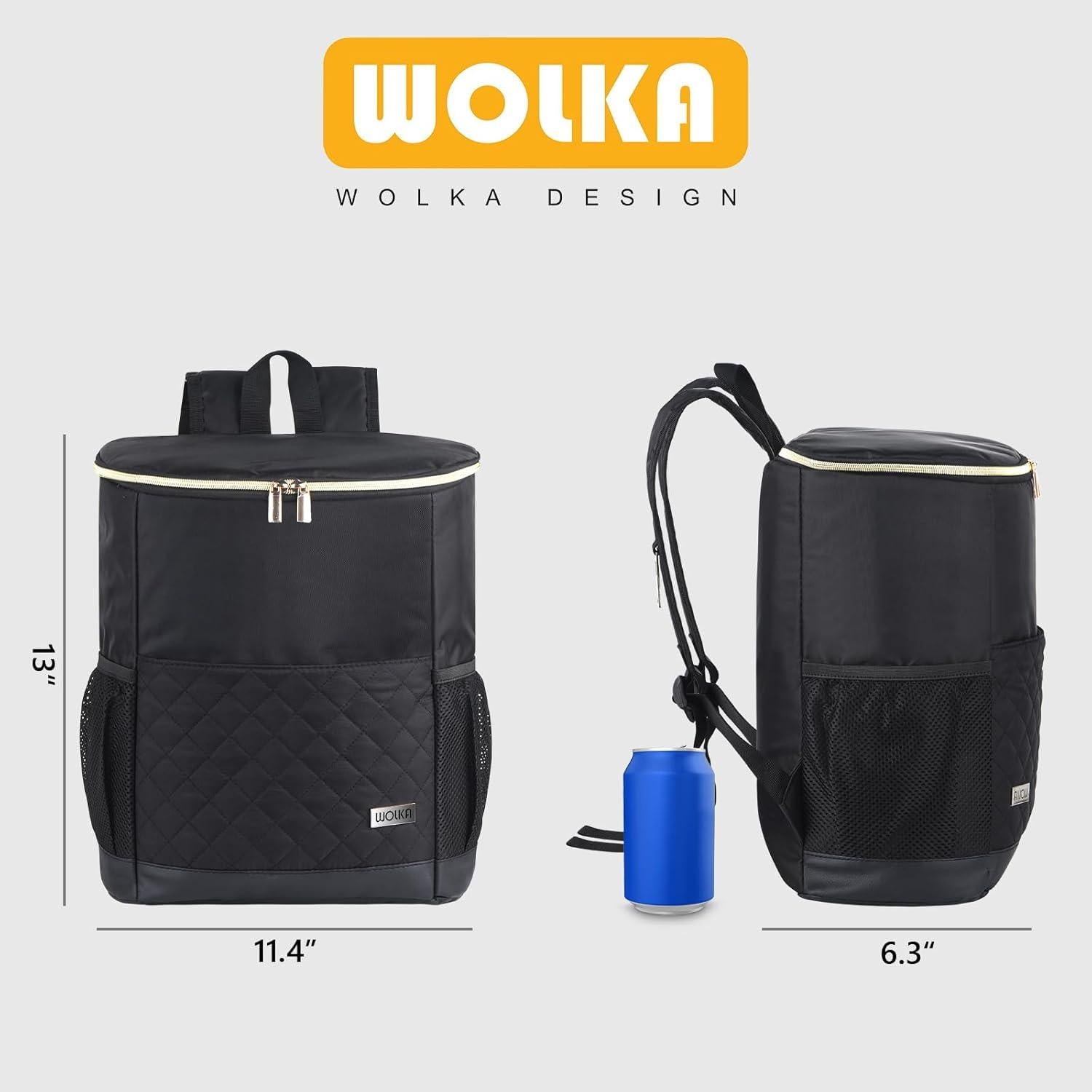 Mochila Cooler Wolka Tiburón Negro 30 L, Aislada y Portátil