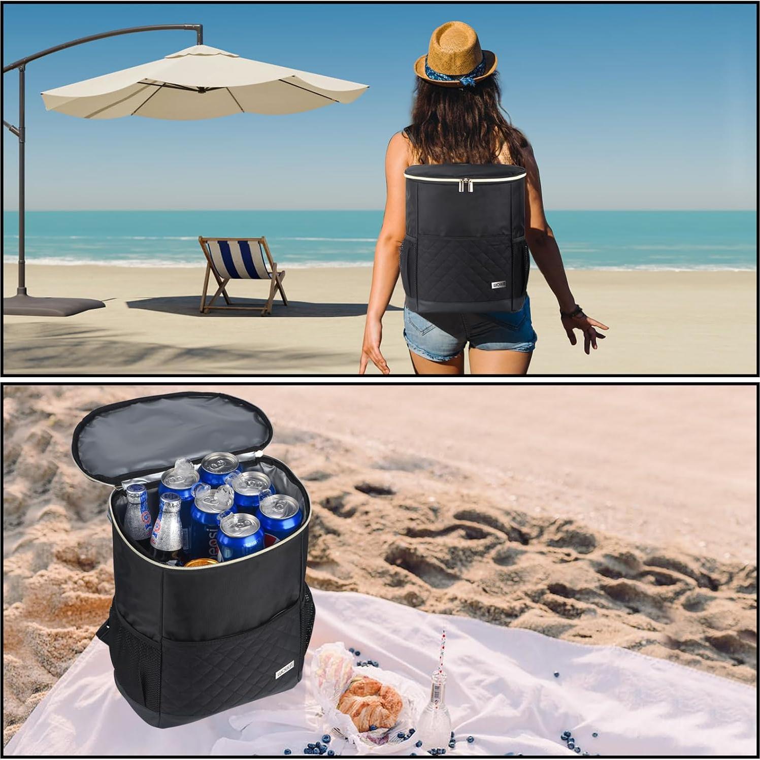 Mochila Cooler Wolka Tiburón Negro 30 L, Aislada y Portátil