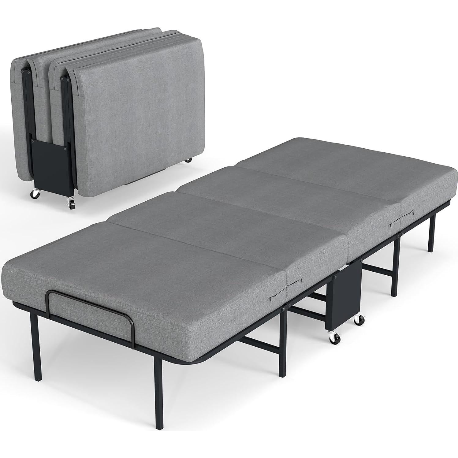 Cama Plegable Fabulis con Colchón Viscoelástico 190.5x96.5cm