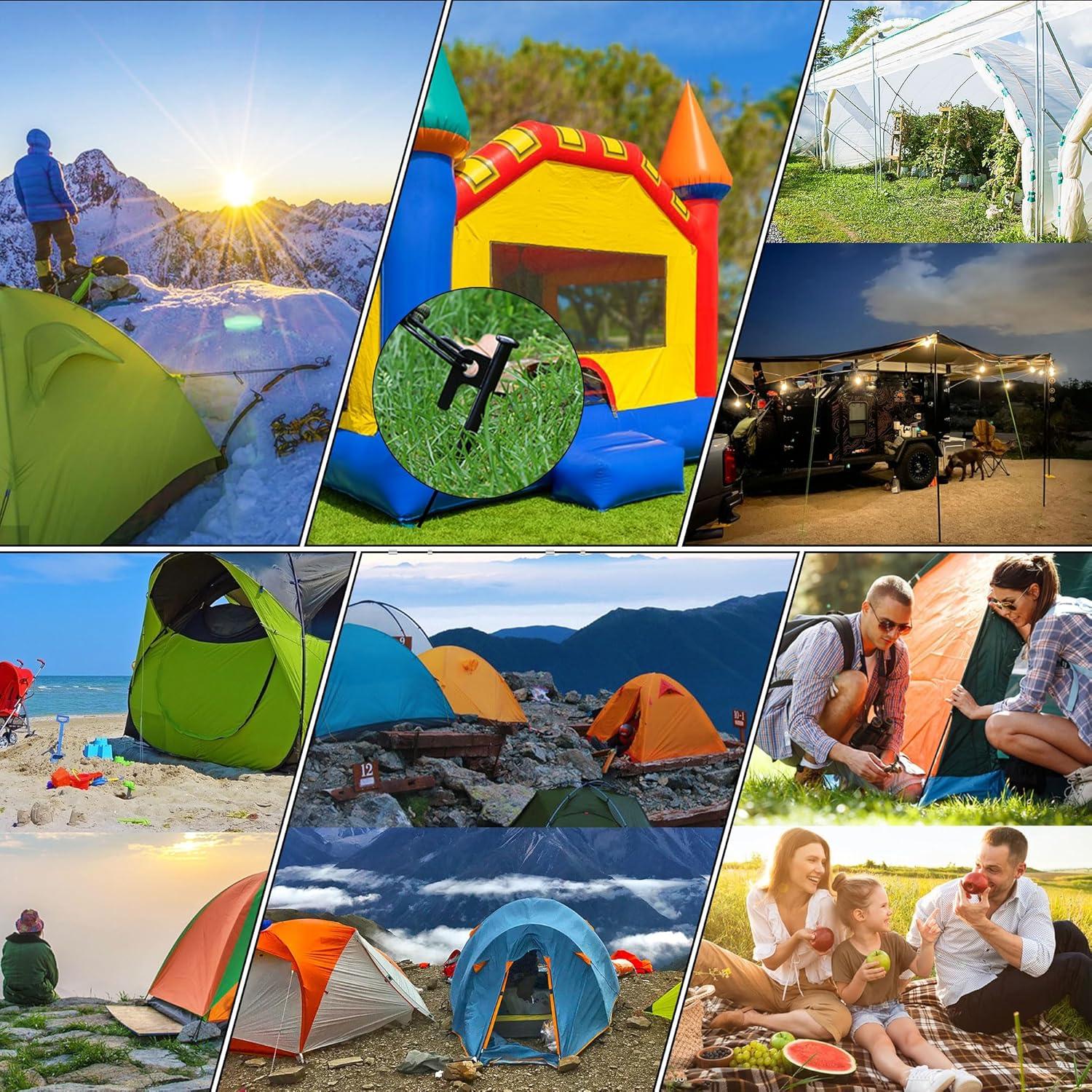 Estacas de Camping RIY de Acero Forjado 30 cm - Paquete de 8