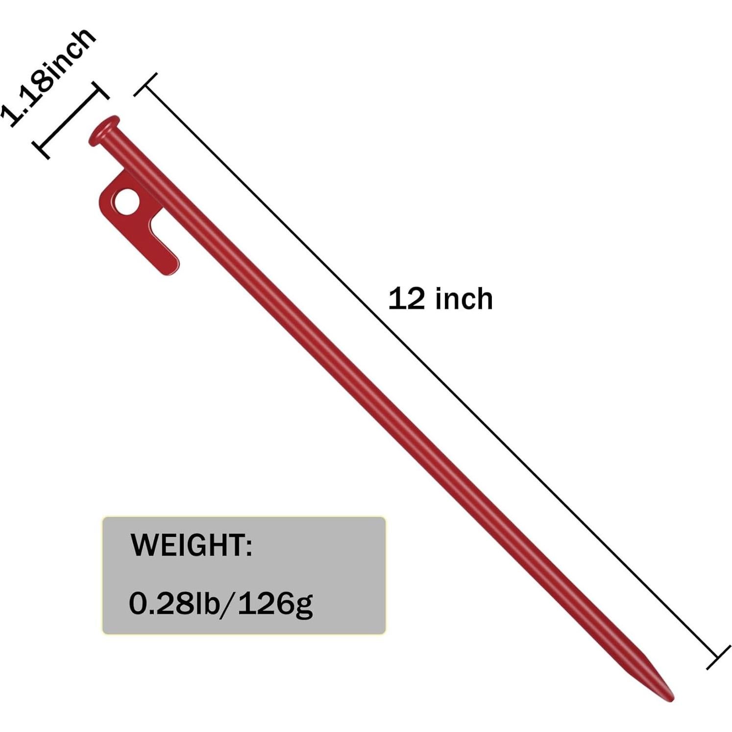 Estacas de Camping RIY de Acero Forjado 30 cm - Paquete de 8