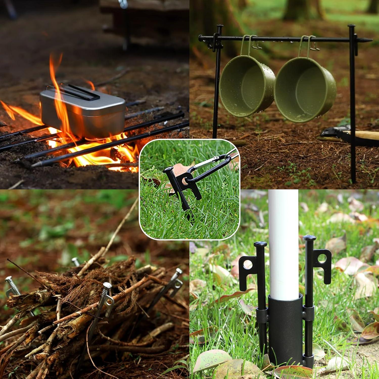 Estacas de Camping RIY de Acero Forjado 30 cm - Paquete de 8