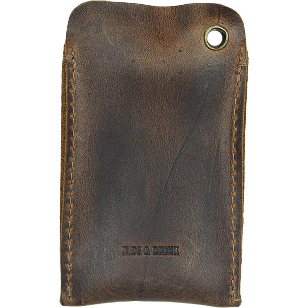 Funda de bolsillo EDC Hide & Drink en cuero marrón Bourbon
