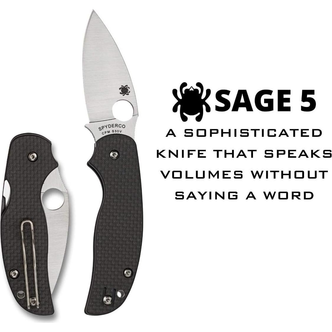 Cuchillo Plegable Spyderco Sage 5 con Hoja de Acero S30V 7.62 cm