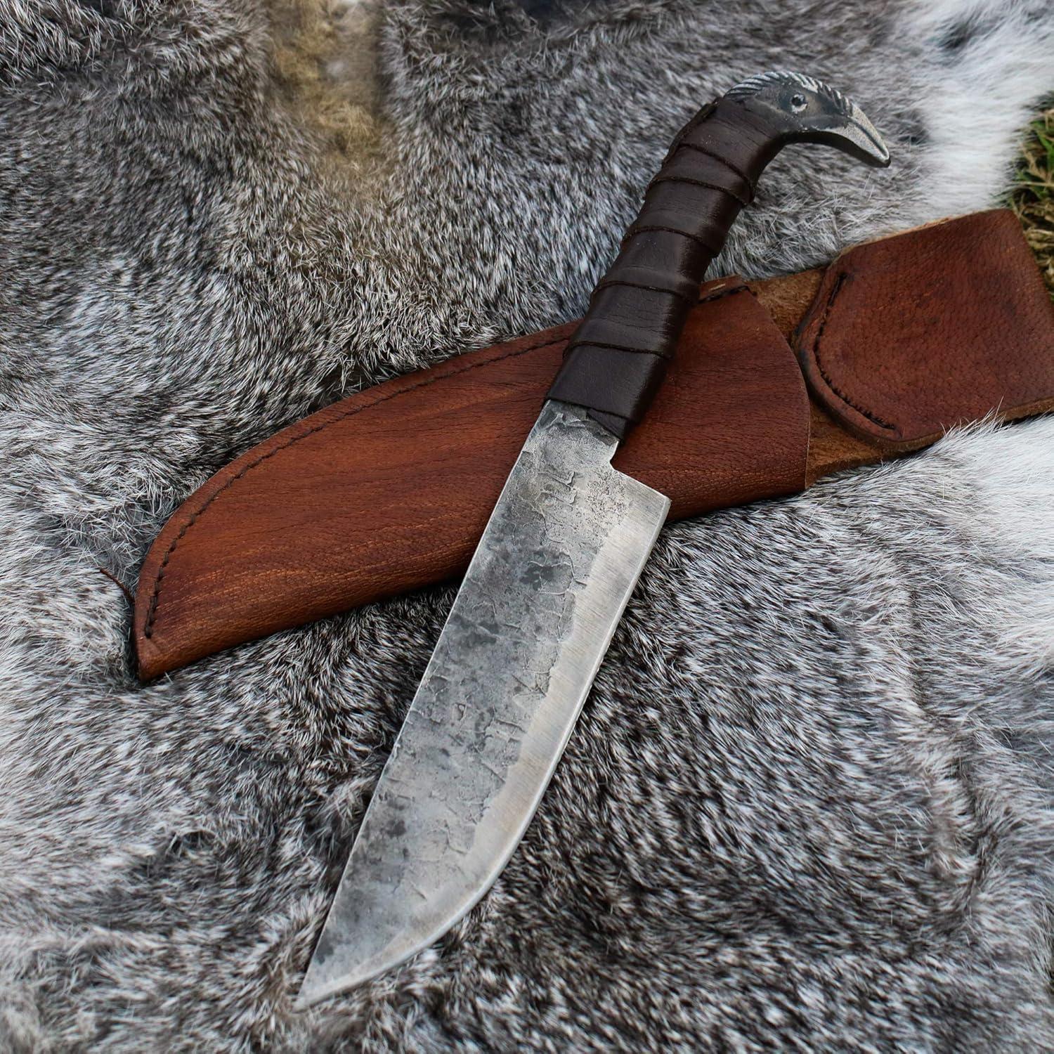 Cuchillo Nórdico VikingsBrand Cuervo de Odin 26 cm Acero Carbono