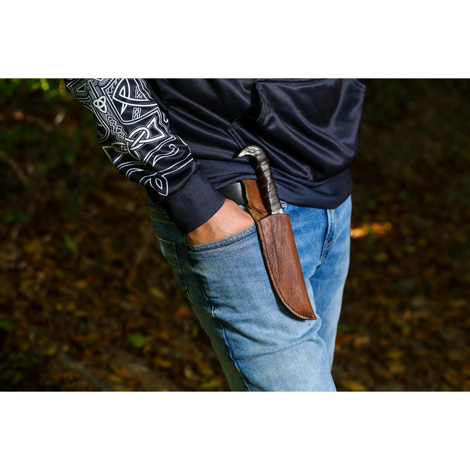 Cuchillo Nórdico VikingsBrand Cuervo de Odin 26 cm Acero Carbono