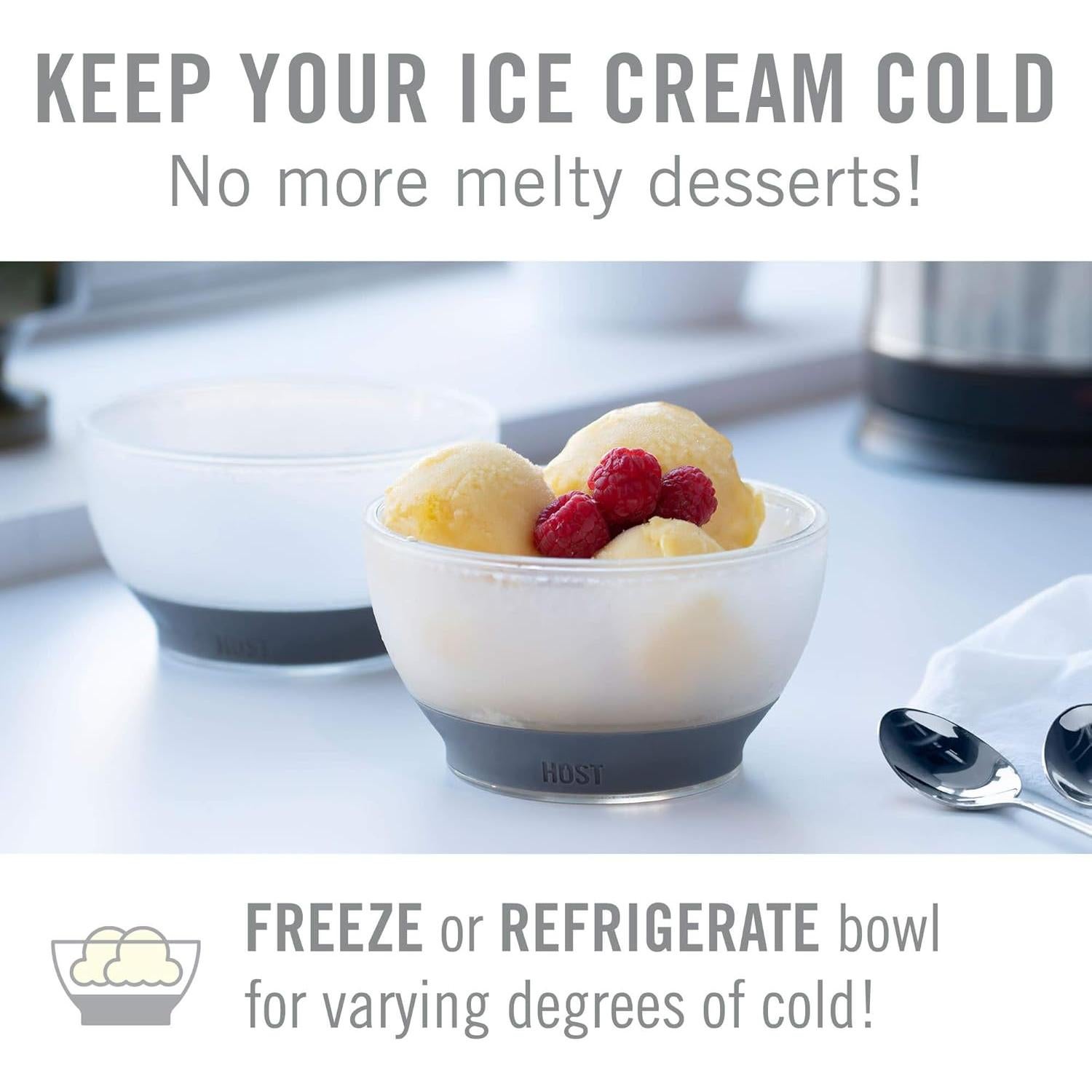 Tazones Aislados Host Freeze Set de 2 para Helado 500 ml