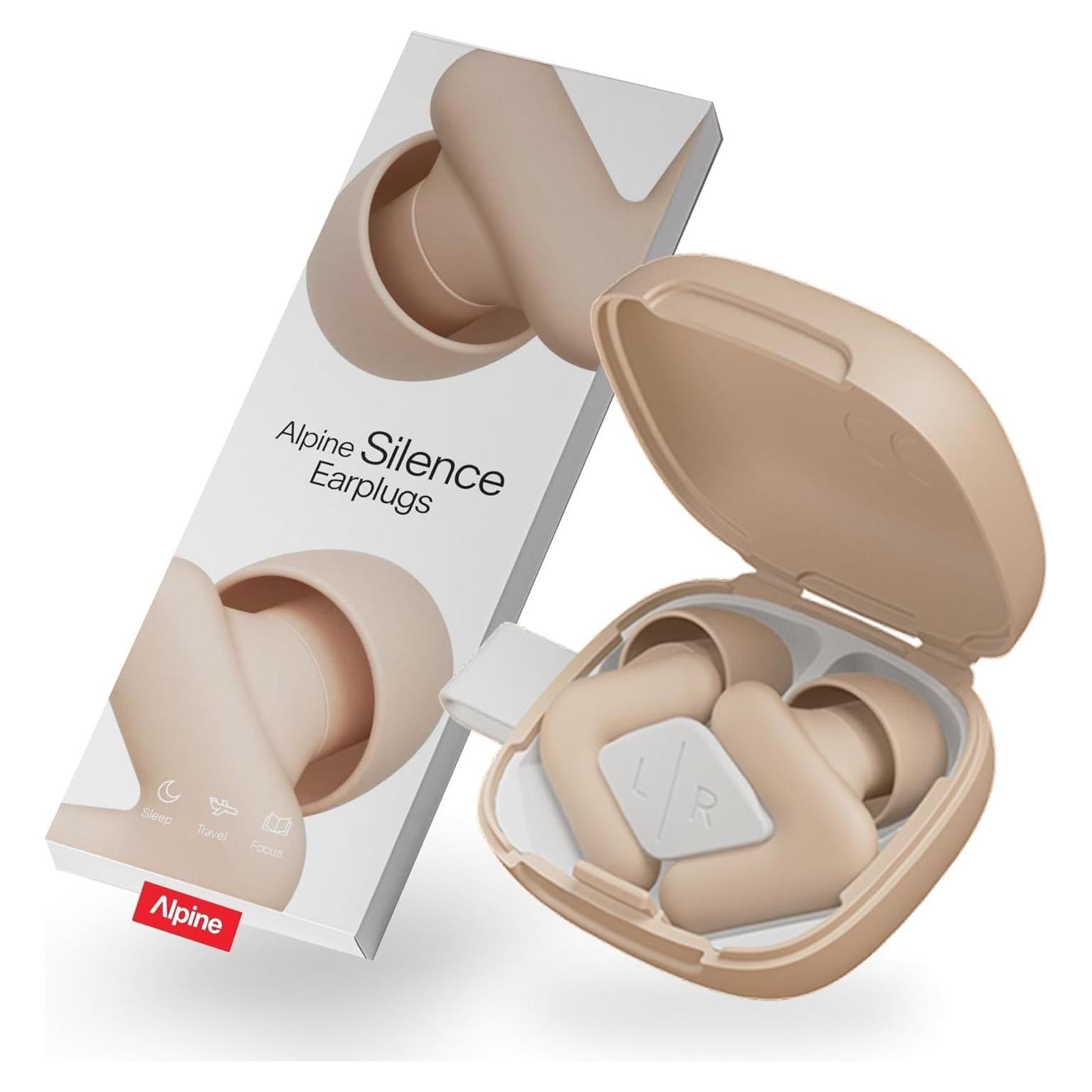 Tapones para oídos Alpine Silence Beige - Reutilizables SNR 22dB