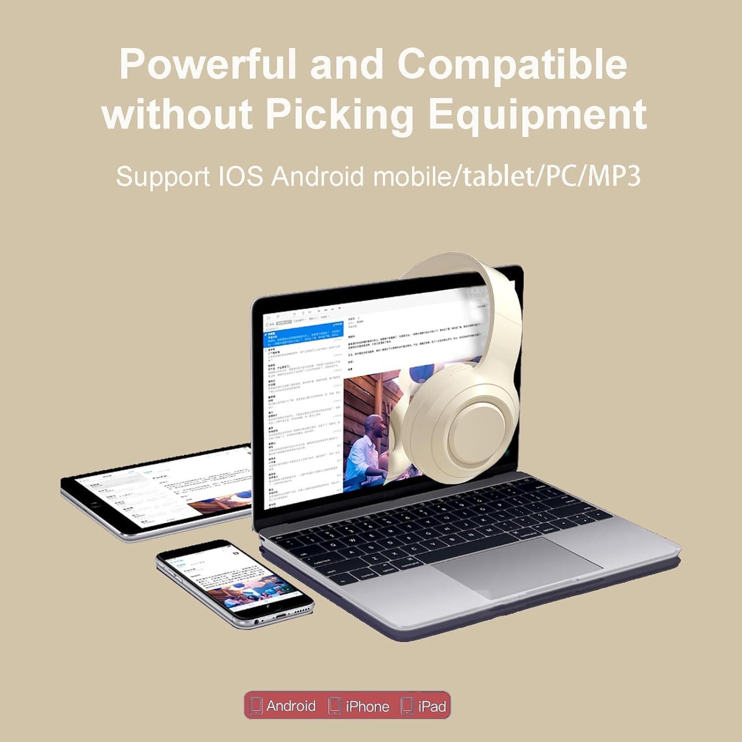 Auriculares Inalámbricos Bluetooth YYTSGG 24h Batería Beige