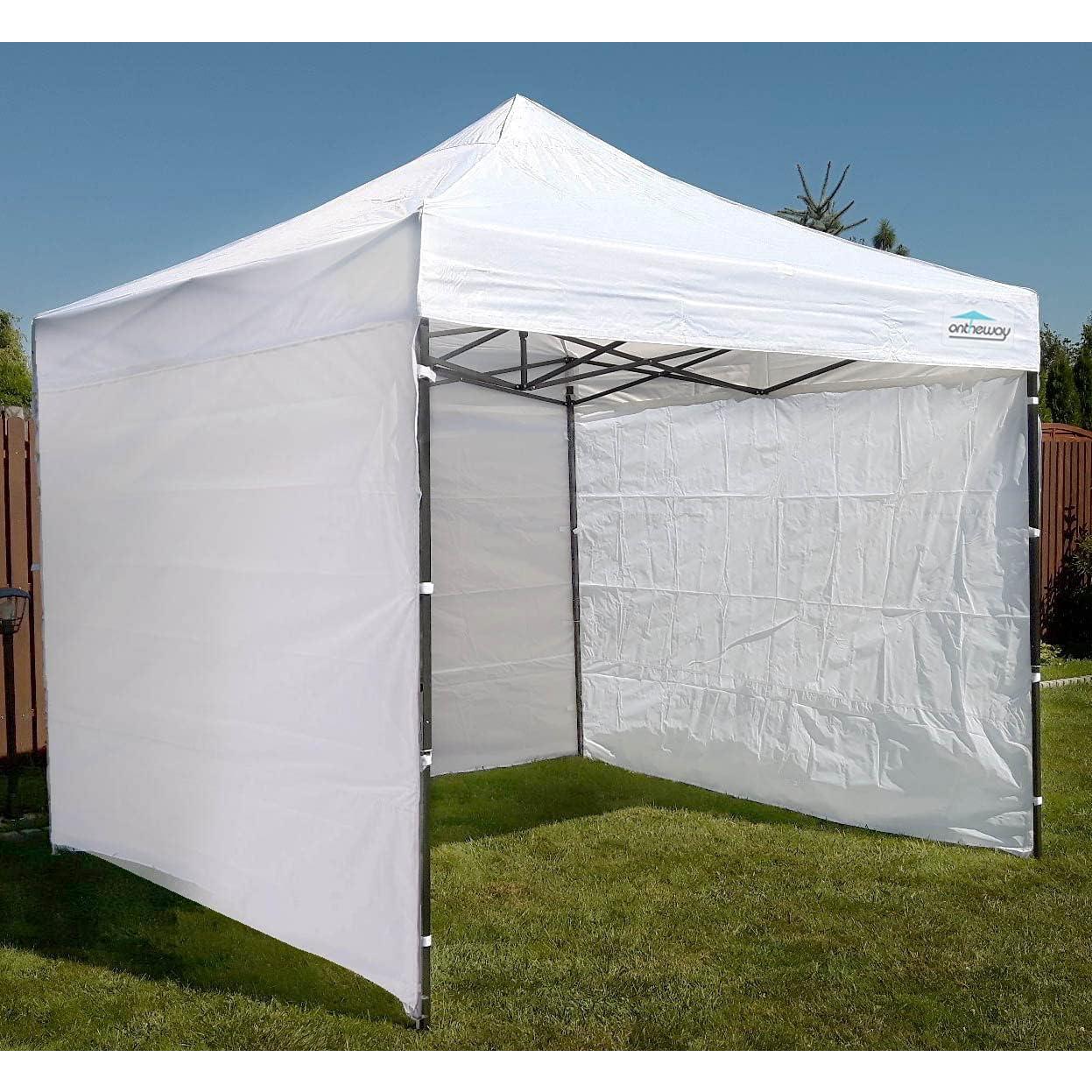 Pared Lateral Toldo 10x10 OnTheWay Blanca 3 Piezas Impermeable