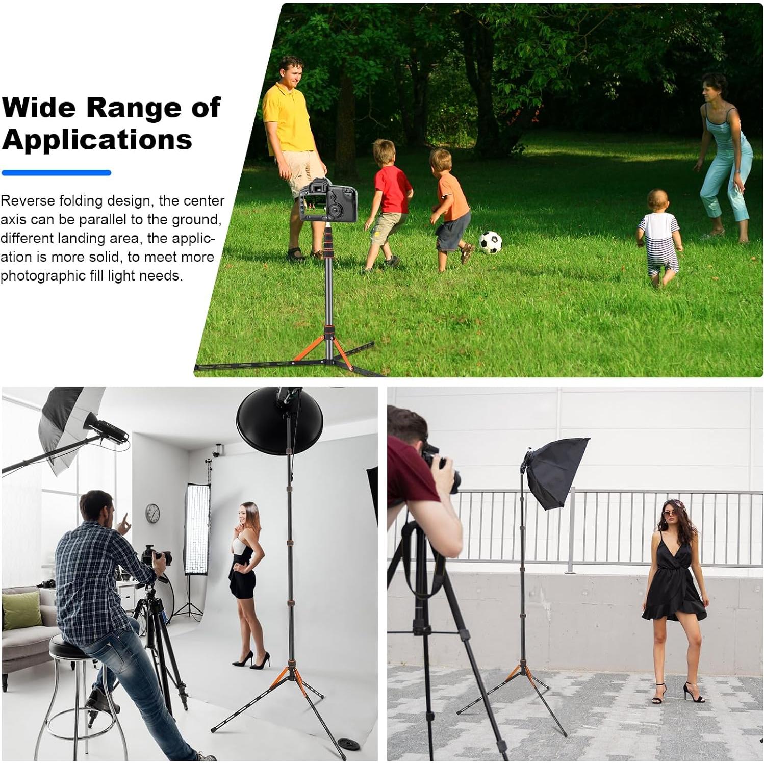 Soporte de Luz de Viaje 2.2m Aleación de Aluminio Ajustable