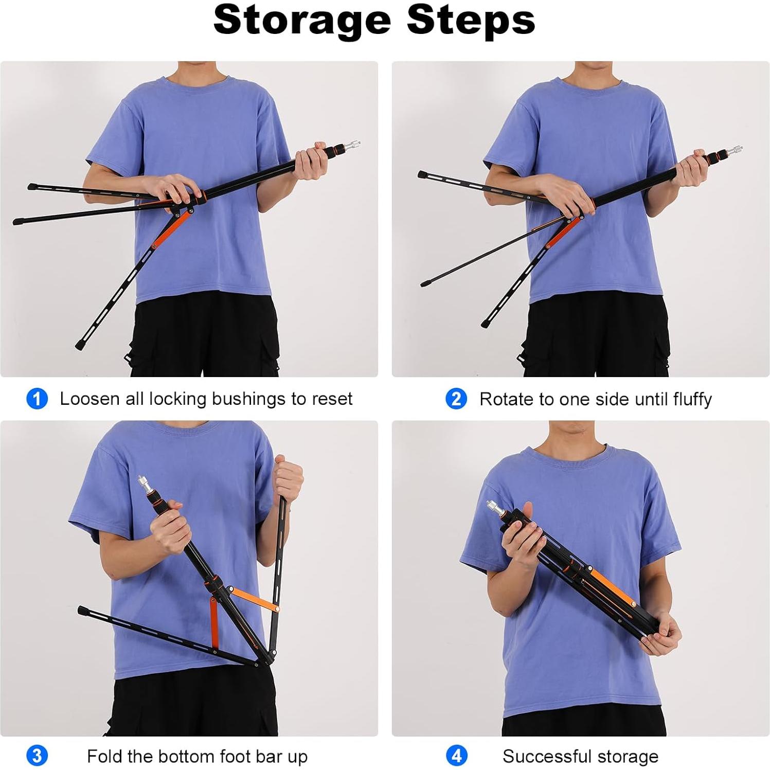 Soporte de Luz de Viaje 2.2m Aleación de Aluminio Ajustable