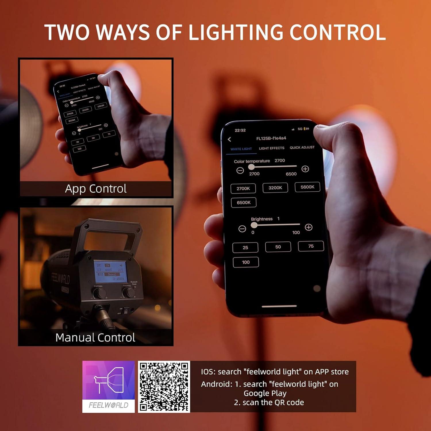 Luz de Estudio Bi-Color FEELWORLD FL125B 125W 2700K-6500K