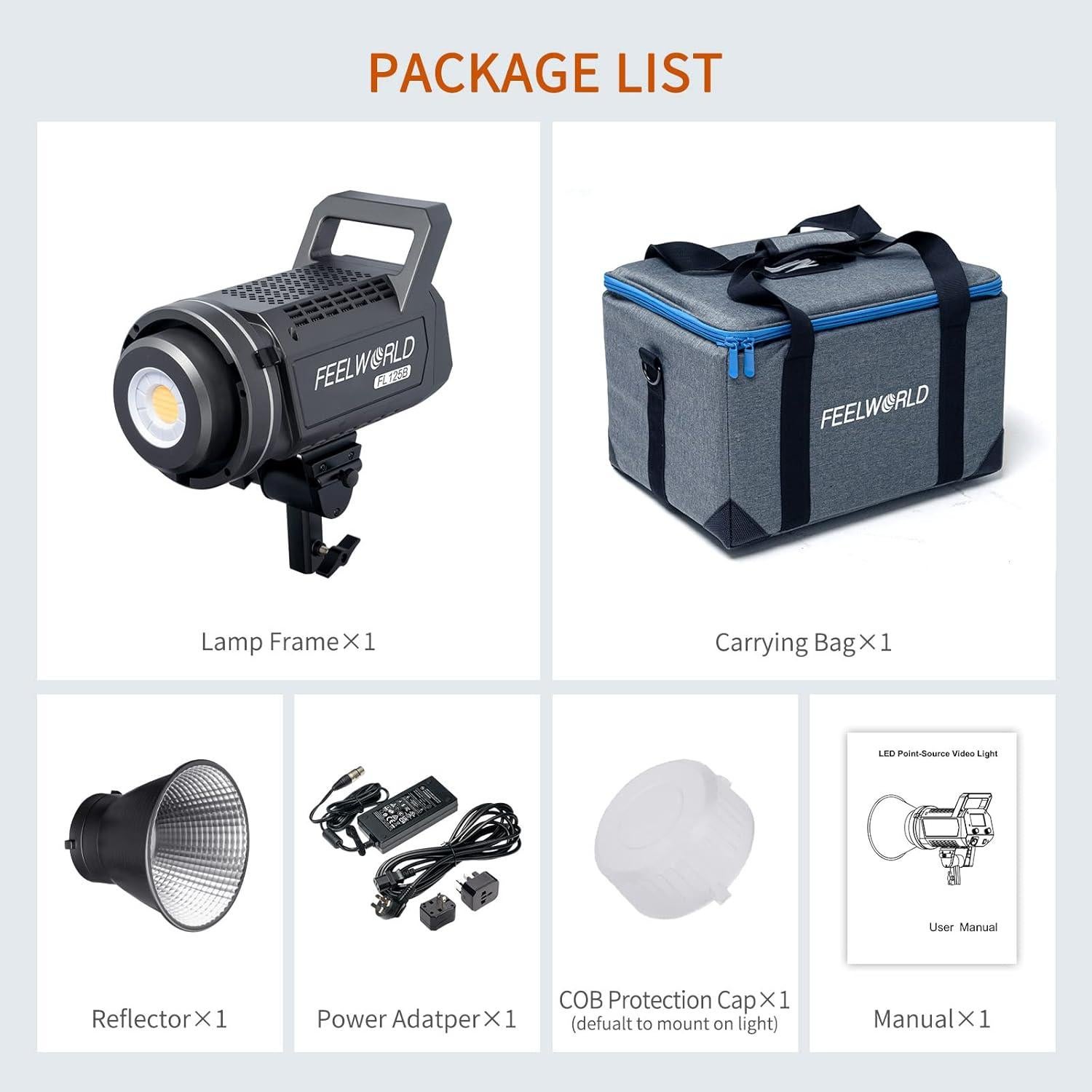 Luz de Estudio Bi-Color FEELWORLD FL125B 125W 2700K-6500K