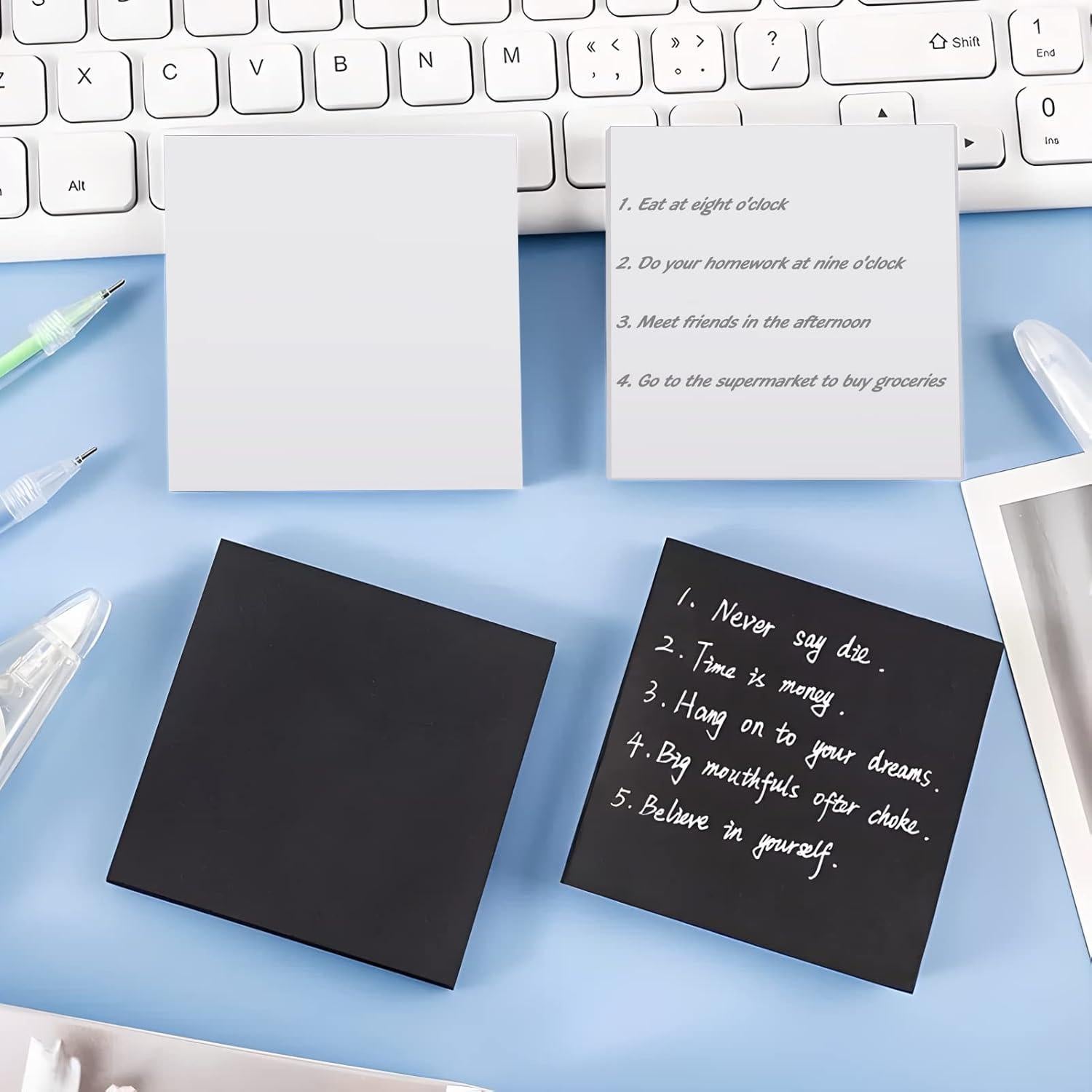 Notas Adhesivas NatureTouch 6 Piezas 3x3" Negro y Blanco