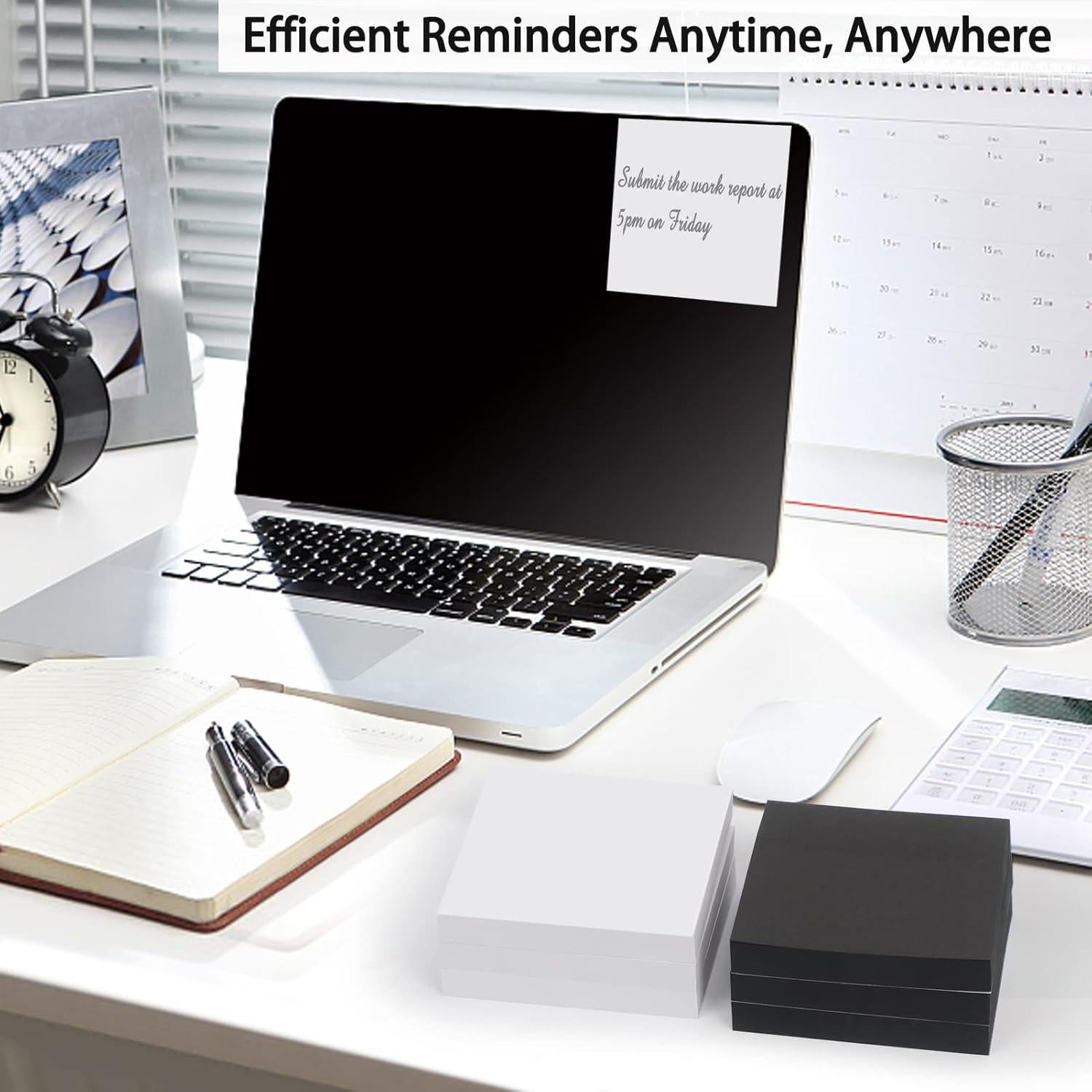 Notas Adhesivas NatureTouch 6 Piezas 3x3" Negro y Blanco