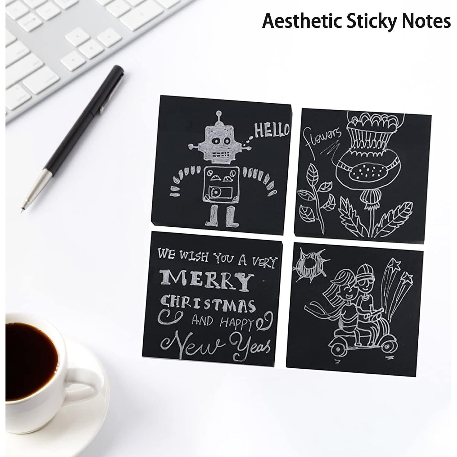 Notas Adhesivas NatureTouch 6 Piezas 3x3" Negro y Blanco