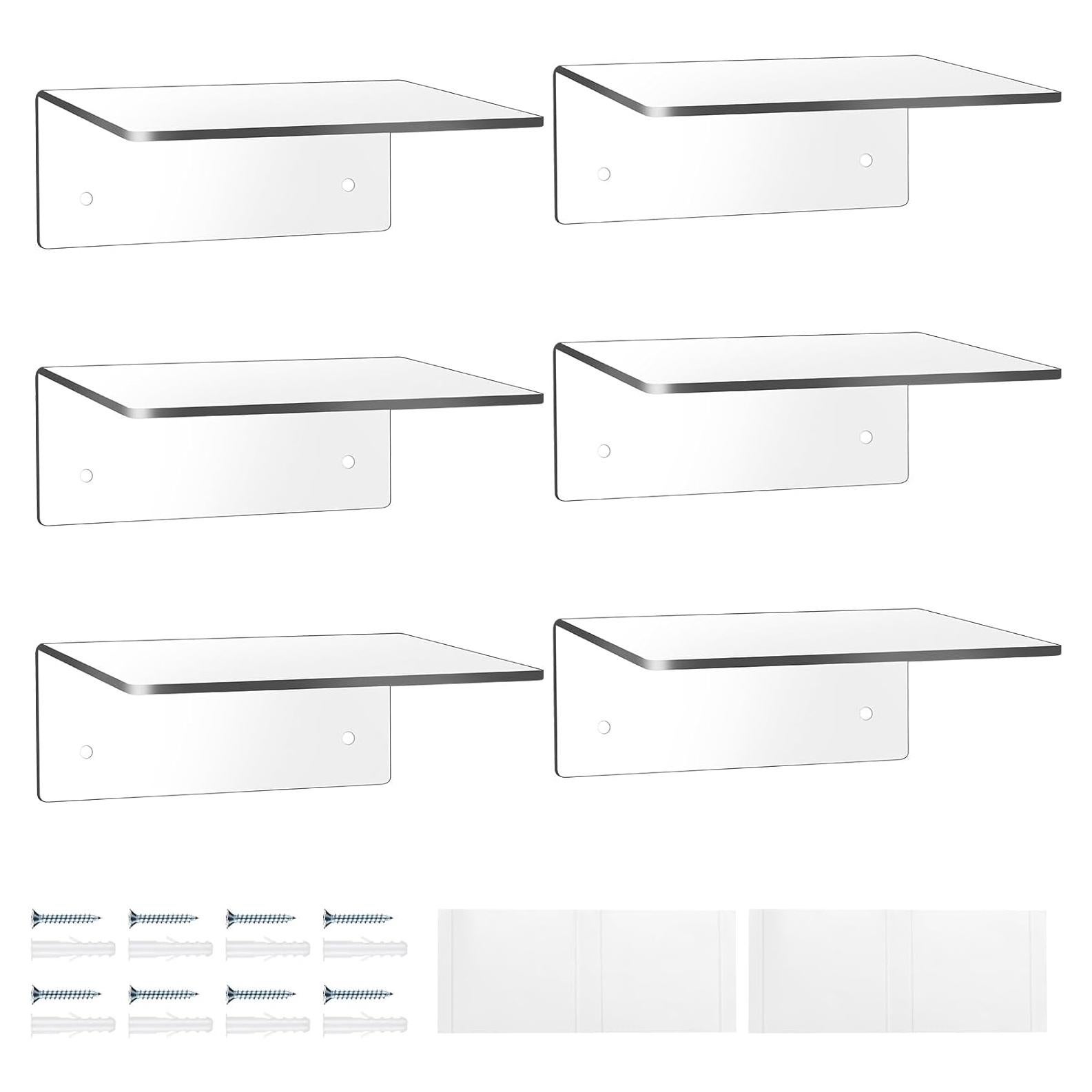 Estantes Flotantes de Acrílico Wenqik 15x15 cm - 6 Piezas