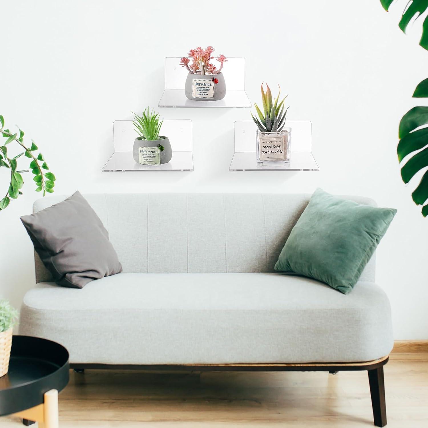 Estantes Flotantes de Acrílico Wenqik 15x15 cm - 6 Piezas