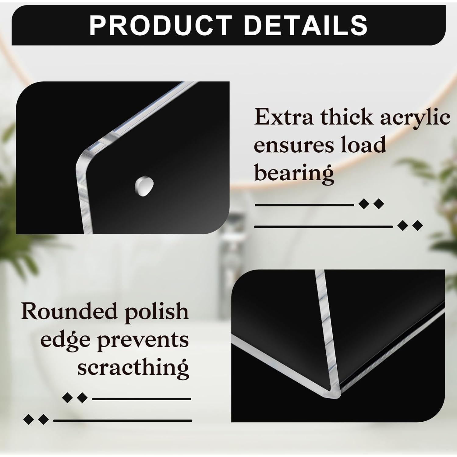 Estantes Flotantes de Acrílico Wenqik 15x15 cm - 6 Piezas