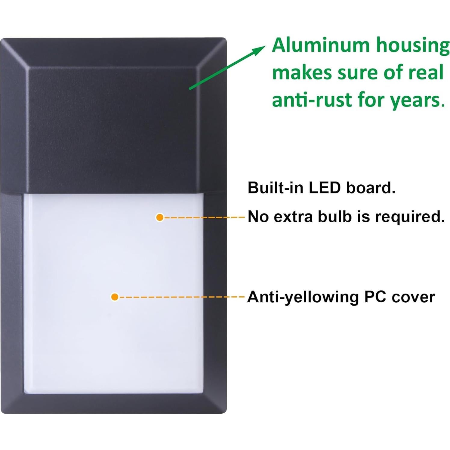 Lámpara de Pared LED Exterior LIT-PaTH 12W 1000 Lúmenes Negra