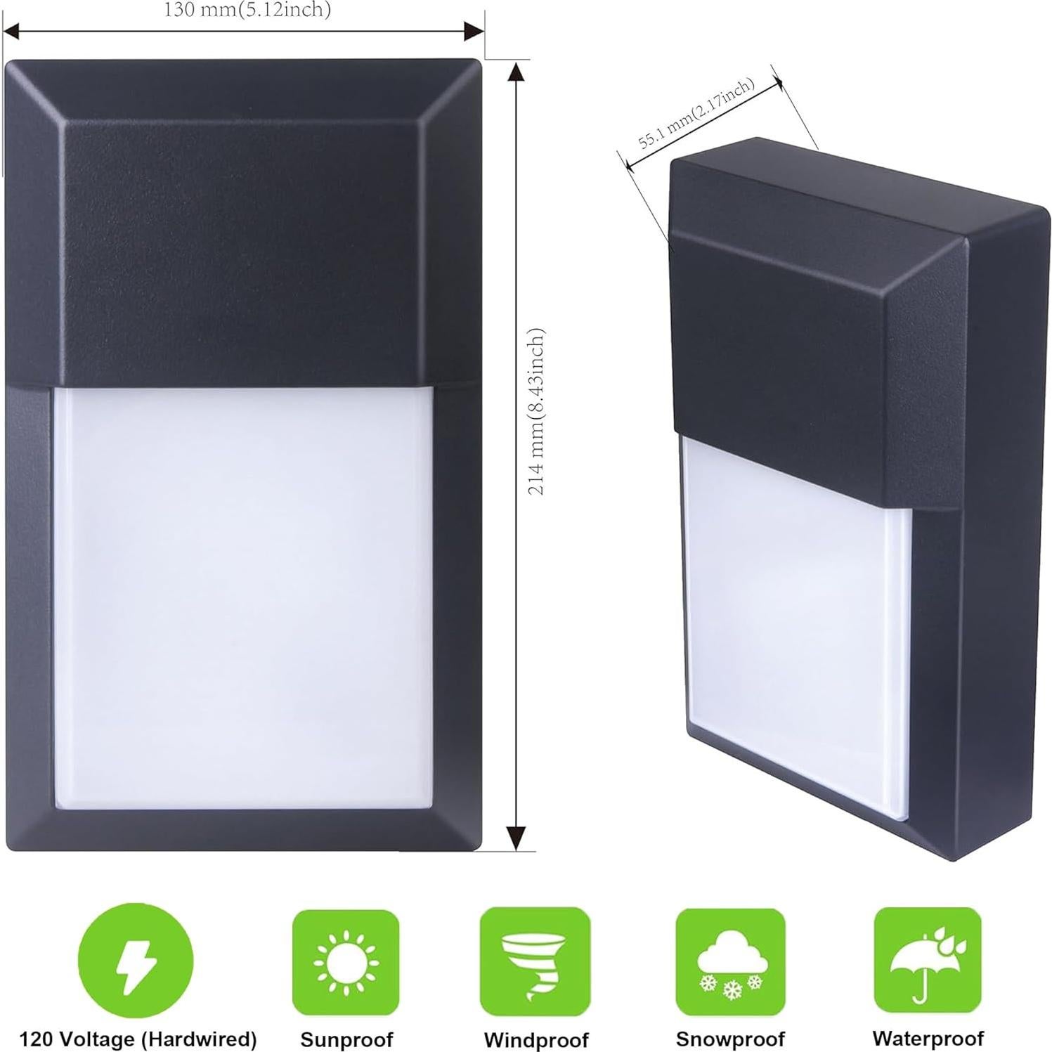 Lámpara de Pared LED Exterior LIT-PaTH 12W 1000 Lúmenes Negra