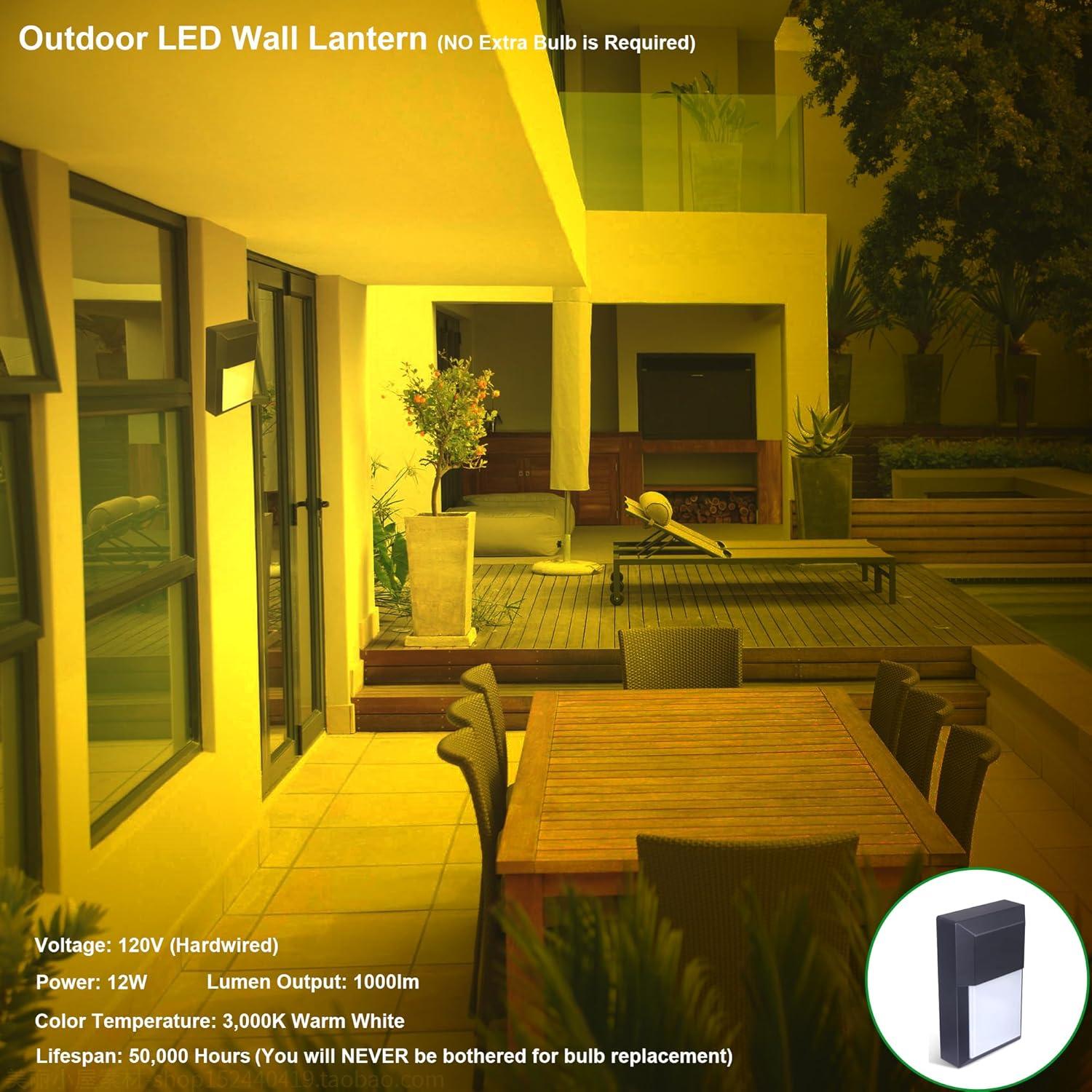 Lámpara de Pared LED Exterior LIT-PaTH 12W 1000 Lúmenes Negra