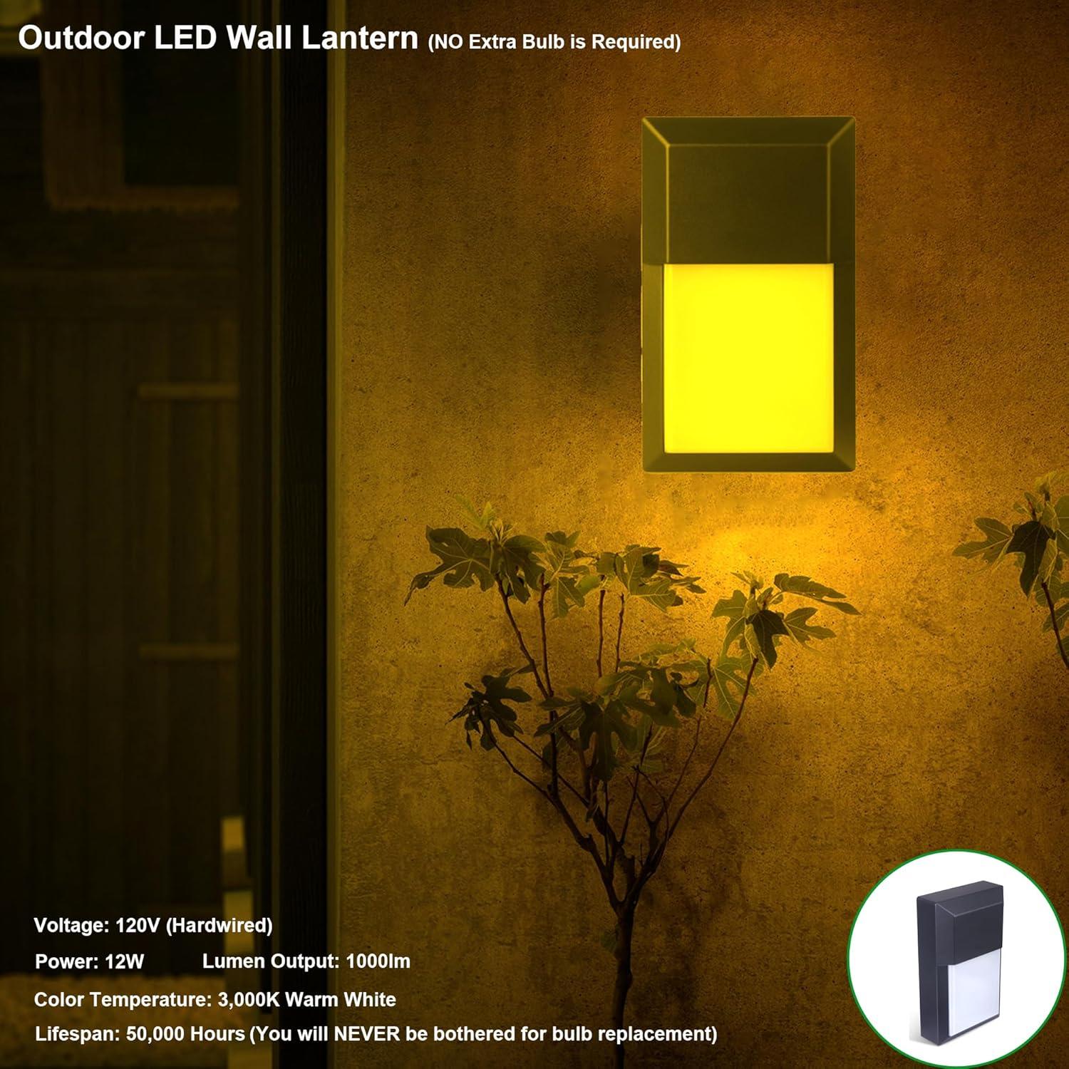 Lámpara de Pared LED Exterior LIT-PaTH 12W 1000 Lúmenes Negra