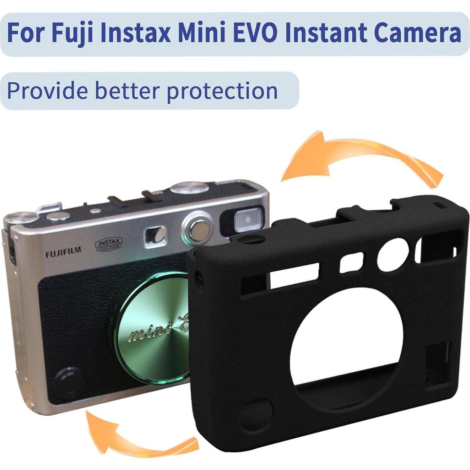 Funda Protectora de Silicona para Cámara Fujifilm Instax Mini EVO - Negro